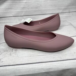 Crocs Brooklyn Pointed Toe Flats Mauve‎ Purple Slip On Shoes Womens Size 8B NWT